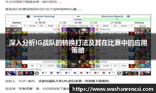 深入分析IG战队的转换打法及其在比赛中的应用策略